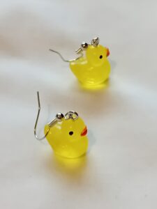 Delightful little rubber duck earrings in various colours