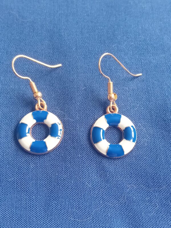 Summer seaside blue and white ring