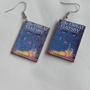 Great Gatsby painted wooden earrings