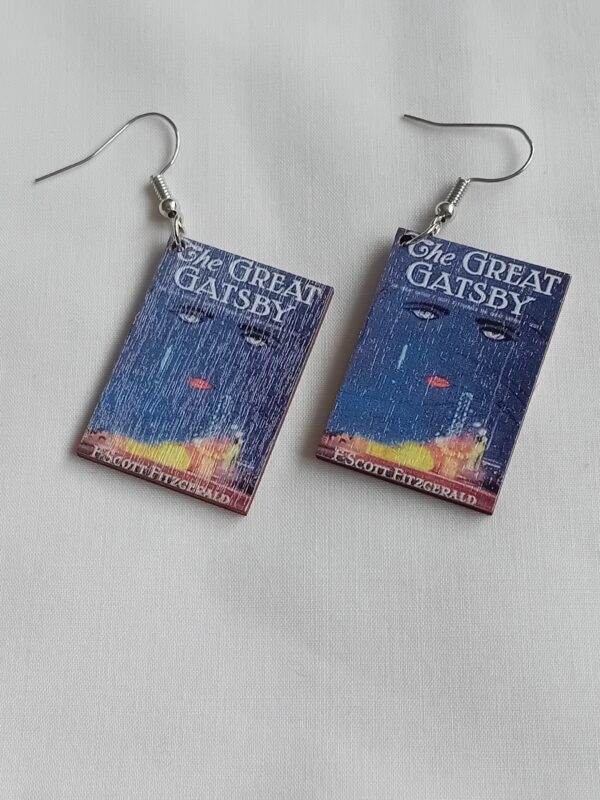 Great Gatsby painted wooden earrings