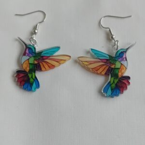 Beautiful colourful hummingbird earrings