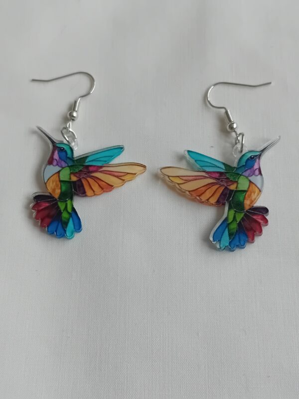Beautiful colourful hummingbird earrings