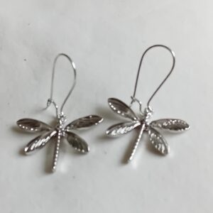 Silver‑Coloured Delicate Dragonfly Earrings | Elegant Nature‑Inspired Jewellery