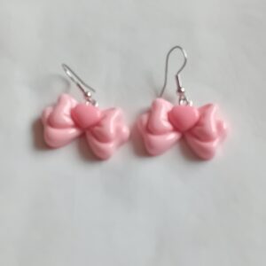 Girlie light pink bow earrings