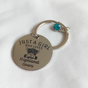 Delightful Highland Cattle Keyring – Just a Girl Who Loves Highland Cows