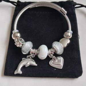 Charming Silver Coloured Dolphin Charm Bracelet | Cute Ocean‑Themed Jewellery