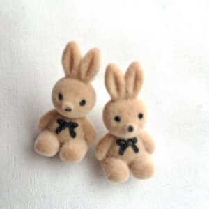 Cuddly Beige Bunny Rabbit Earrings | Cute Animal‑Themed Jewellery