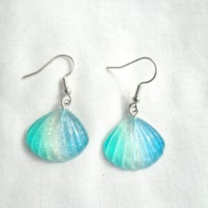 Aquamarine Shell‑Design Earrings | Ocean‑Inspired Fashion Jewellery