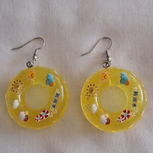 Fab Yellow Swimming Ring Earrings | Bright Summer‑Style Jewellery