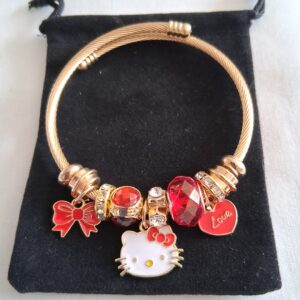 Delightful Red Hello Kitty Charm Bracelet | Cute Character Jewellery
