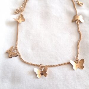 Delicate Gold Coloured Chain with Butterflies | Elegant Nature‑Inspired Jewellery