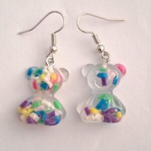 Multicoloured gummi gummy bear earrings