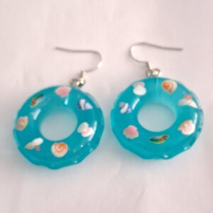 Fab Blue Rubber Ring Earrings | Bold Fun Statement Jewellery