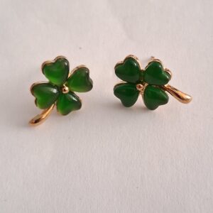 Emerald Green Shamrock Stud Earrings | Irish‑Inspired Jewellery