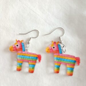 Cute Piñata Donkey Earrings | Fun Colourful Fiesta‑Themed Jewellery