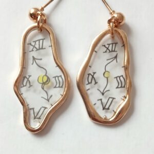 Surreal Dali Clock Earrings — Arty Melting Timepiece Design