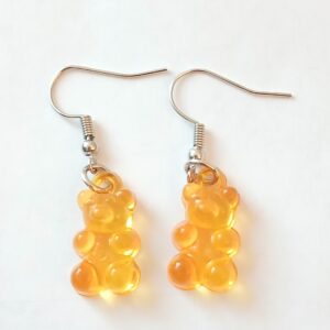 Fab Orange Gummi Gummy Bear Earrings | Cute Bright Novelty Jewellery