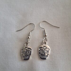 Gothic Silver Skull Earrings | Dark Alternative Jewellery