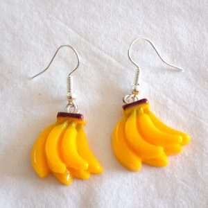 Hanging Bunch of Bananas Earrings | Fun Fruit‑Themed Novelty Jewellery