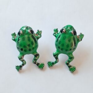 Delightful Green Stud‑Backed Frog Earrings | Cute Nature‑Inspired Jewellery