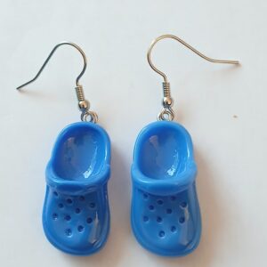 Fun Blue Croc Clog Hanging Earrings | Quirky Novelty Fashion Jewellery