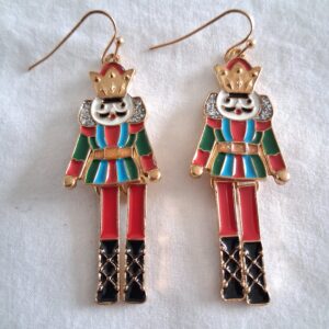 Fun Christmas festive Nutcracker Suite soldier earrings with moving legs!