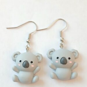 Charming Ozzie Australian grey koala earrings