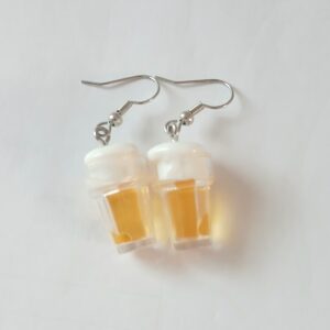 Hilarious fun full beer glasses earrings