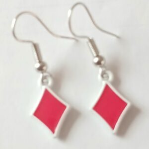 Novelty Red Diamond Earrings | Playing Card Accessories
