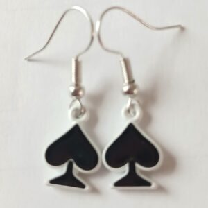 Novelty Black Spade Earrings | Playing Card Accessories