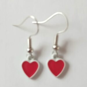 Novelty Red Heart Earrings | Playing Card Accessories