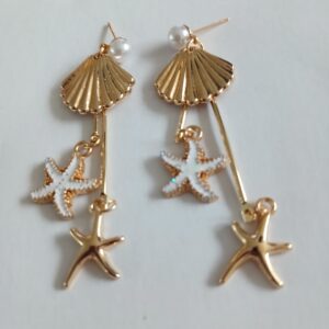 Fun Summer Shell and Starfish Hanging Earrings – Beach‑Inspired Boho Jewelry