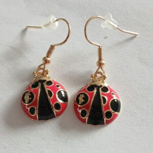 Fun and stylish enamel ladybird earrings