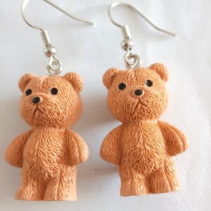 Adorable hanging teddy bear earrings