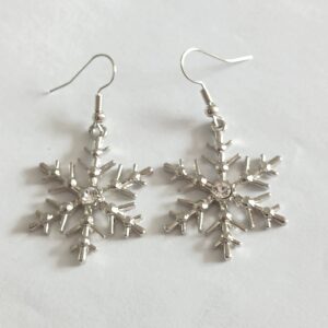 Sparkling Silver Snowflake Earrings with Diamante Detail | Festive Winter Jewellery