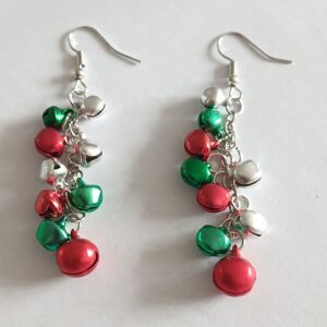 Multicoloured Christmas Bells Hanging Earrings | Festive Holiday Jewellery